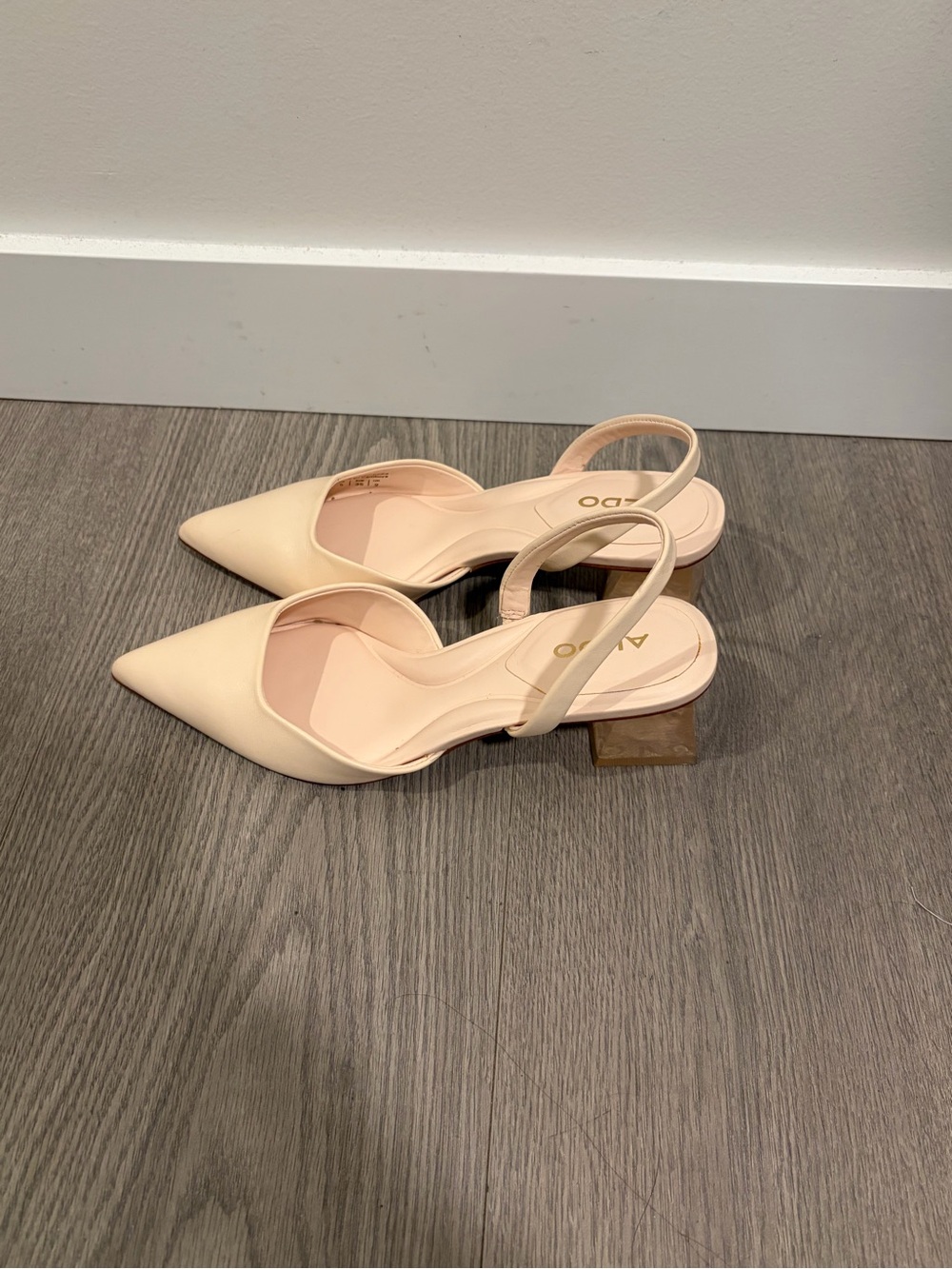 Aldo Cream Beige Pointed Slingback Heels